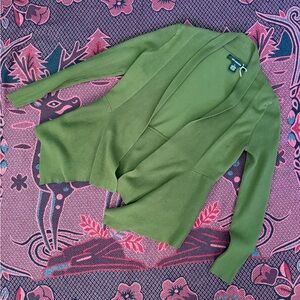 89th & Madison Olive Green Ribbed Open-Front Cardigan